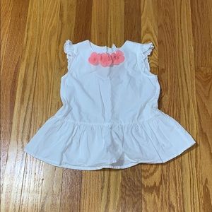 White with pink Flowers Blouse